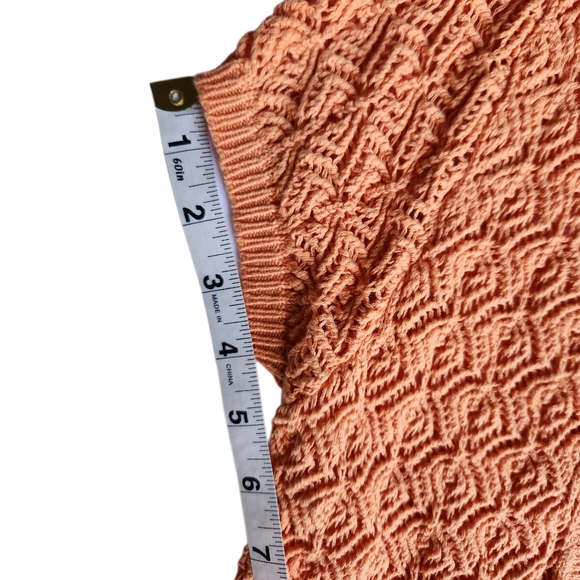 FREE with Purchase Eight Eight Eight Crochet Knit Open Cardigan | Coral | Size S - Picture 5 of 9